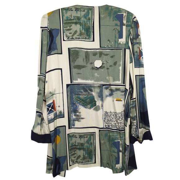 Vintage PERI Petites long sleeve open concept art abstract jacket size 12 petite - Picture 2 of 14